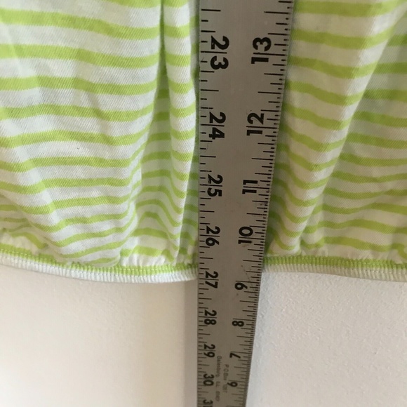 American Eagle Women's Knit Top Lime Green White Stripe Top Large Pull Over - Picture 9 of 11